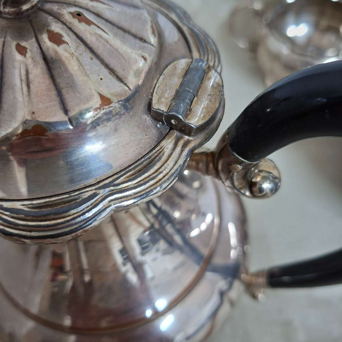 Canadian silverplate on copper tea/coffee set