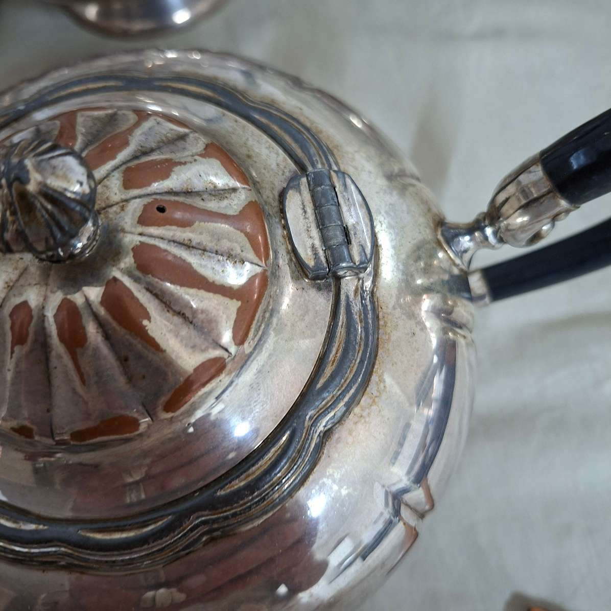 Canadian silverplate on copper tea/coffee set