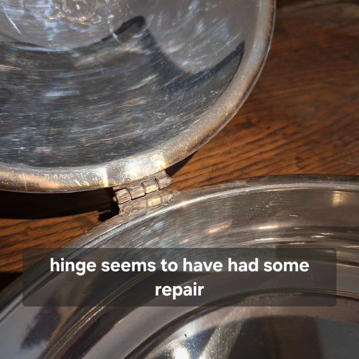 Silver plate on copper - crumb tray,  crumb pan, silent butler.