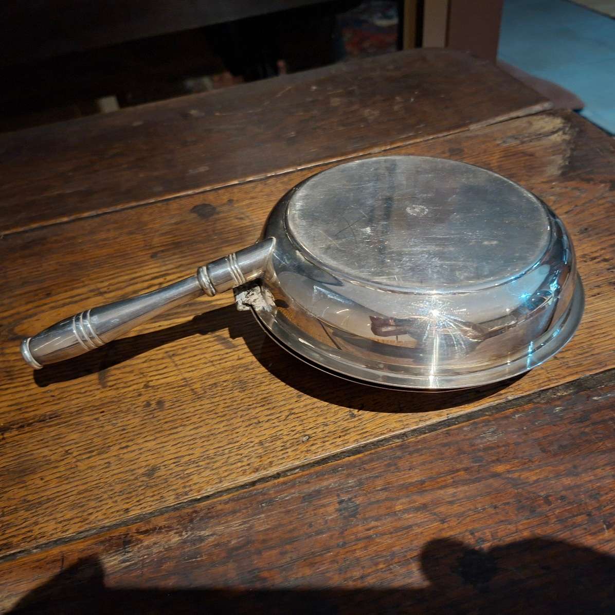 Silver plate on copper - crumb tray,  crumb pan, silent butler.