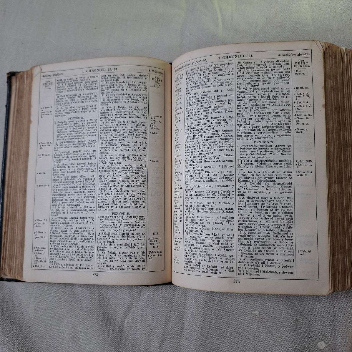 Antique Bible Gaelic Welsh - Y Bibl - leather bound