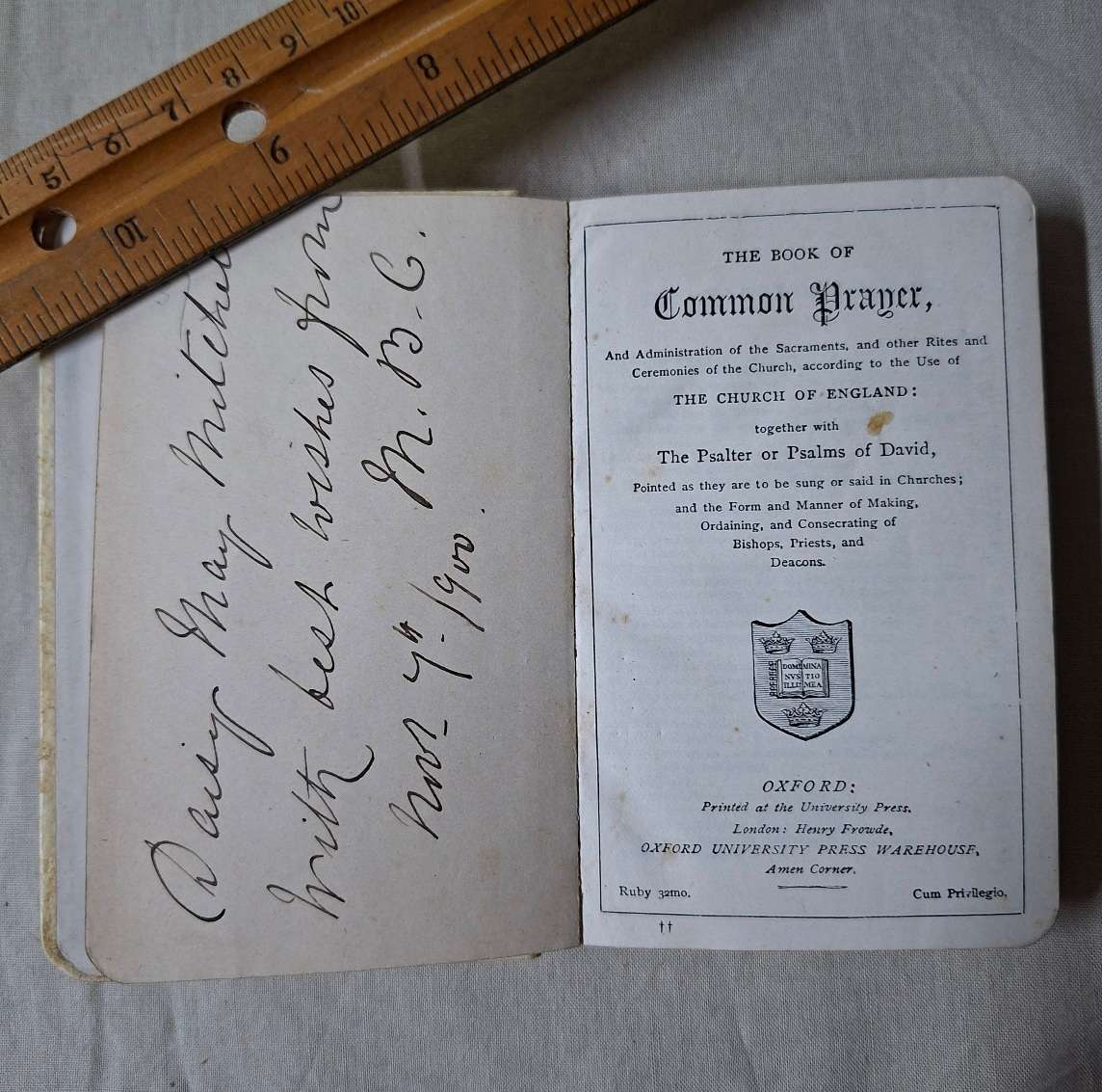 Common Prayer book - Circa1900 and Psalms of David - 12 x 8 cms - gilt edged