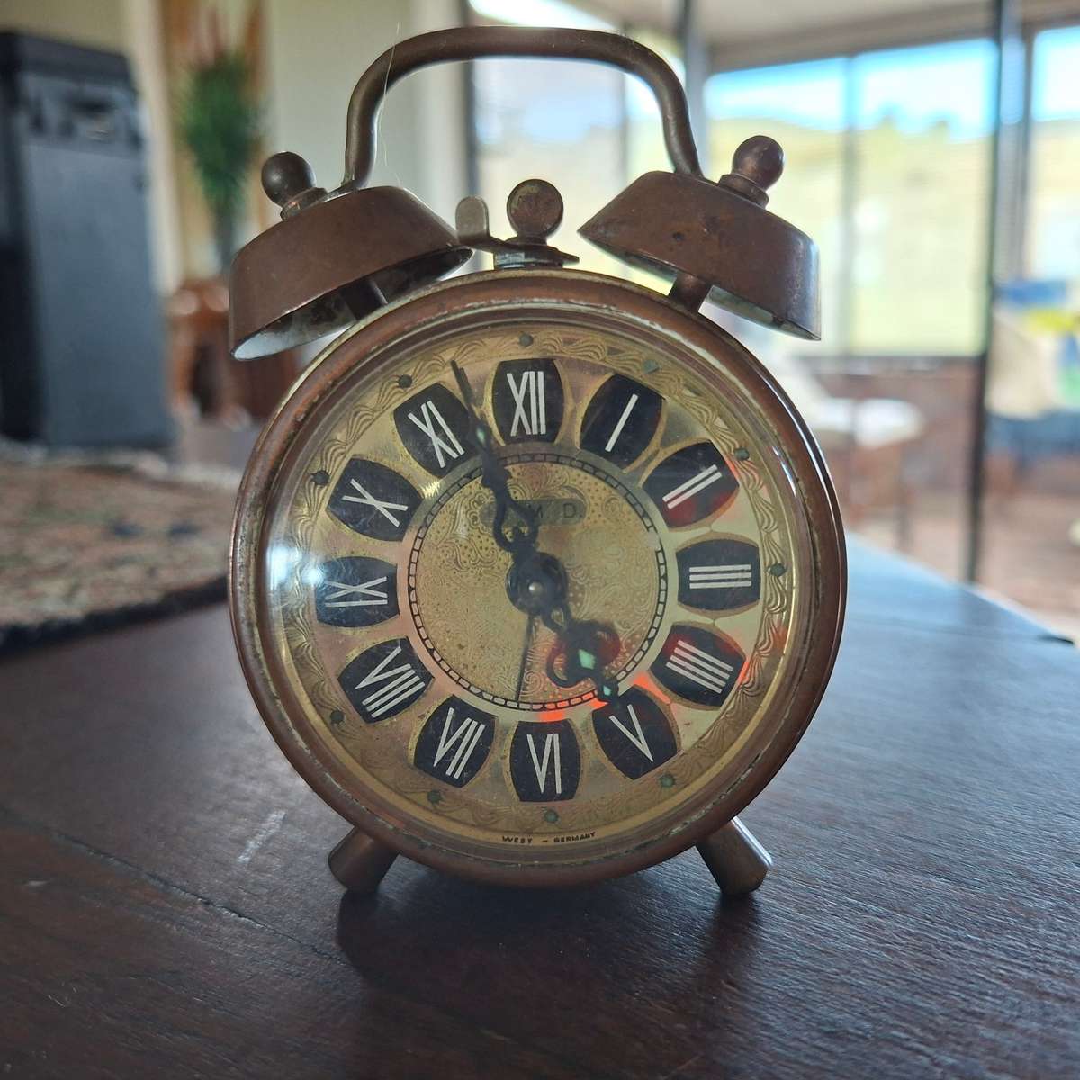 West german alarm clock B.M.D.  Copper casing? Not working.