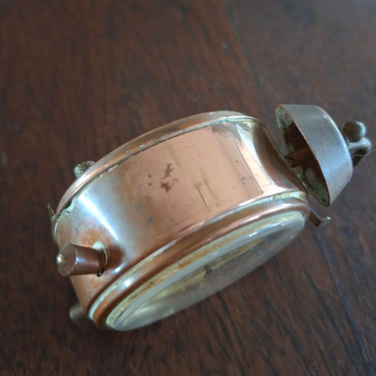 West german alarm clock B.M.D.  Copper casing? Not working.
