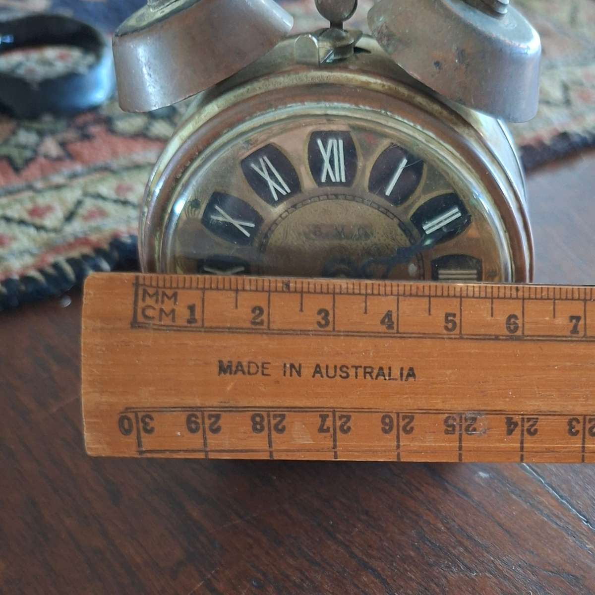 West german alarm clock B.M.D.  Copper casing? Not working.