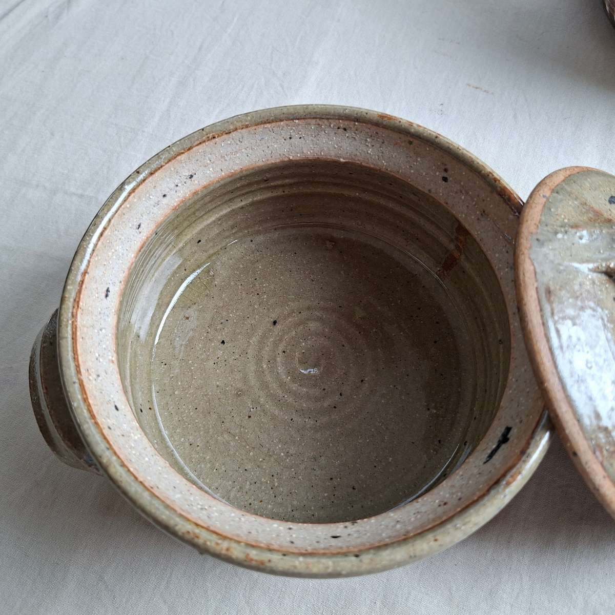 SA Pottery lidded bowl -  approx 15cms dia