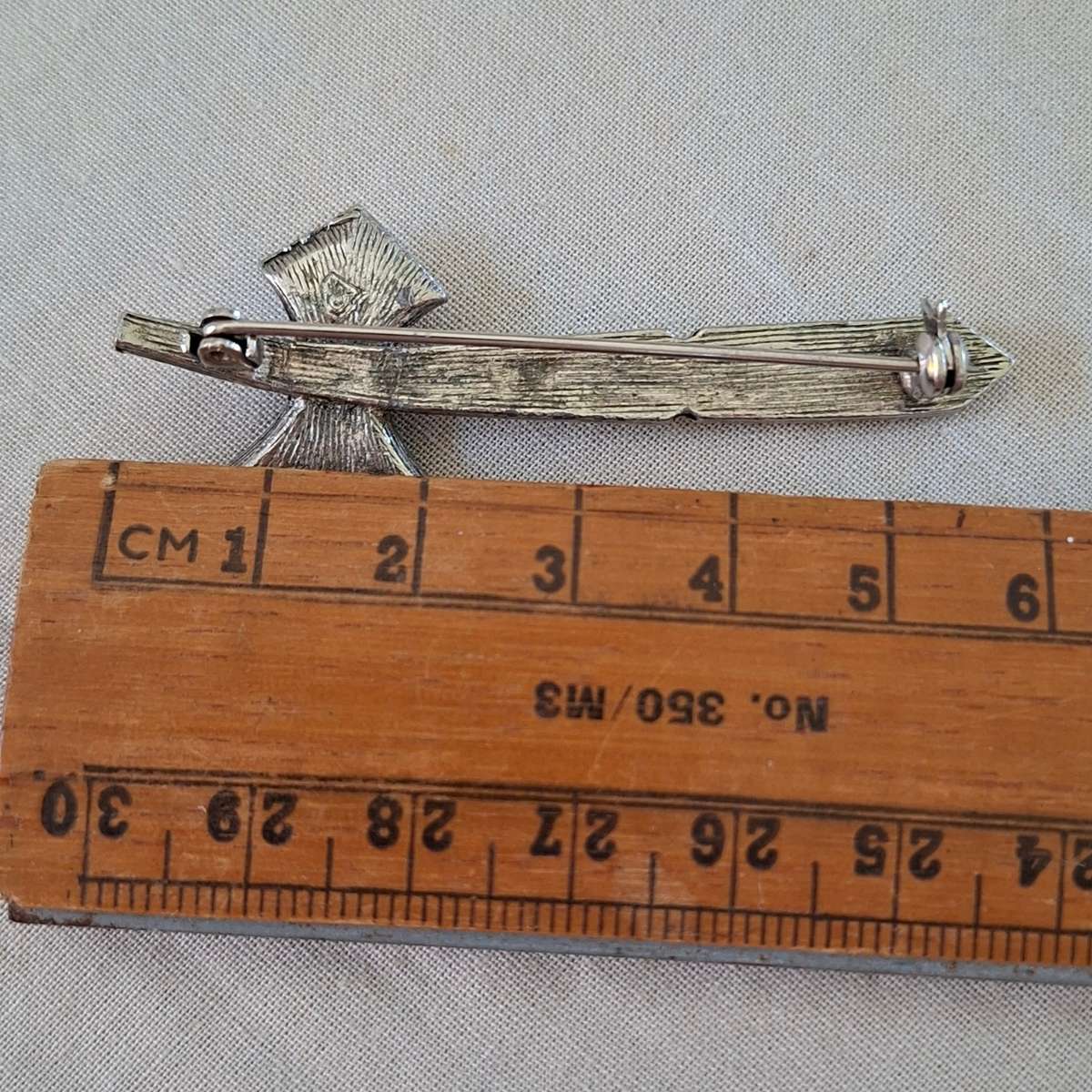 Silver tone Celtic Axe and Thistle brooch
