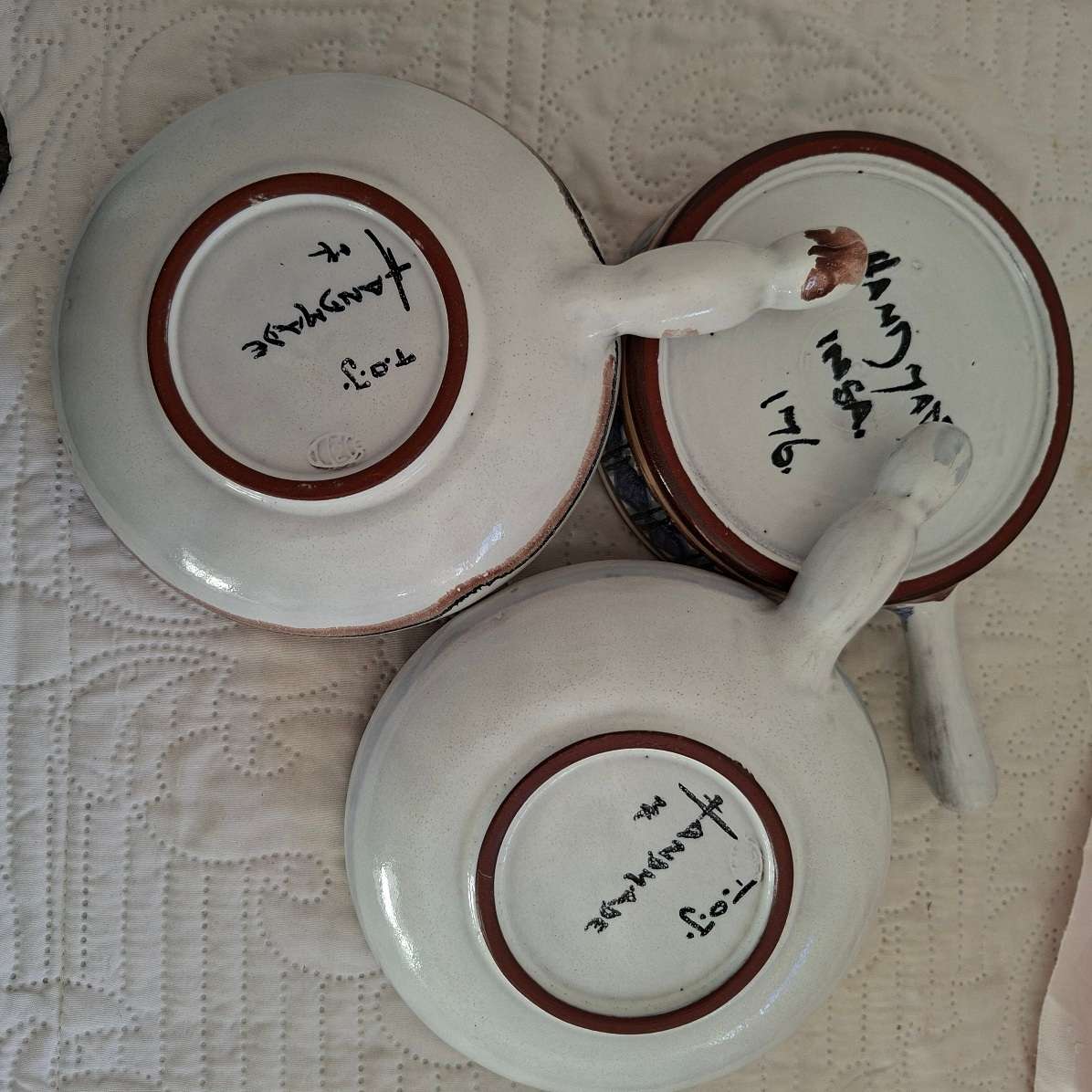 SA studio pottery The Old Jar Benoni - 2 With Impressed marks  snack bowls
