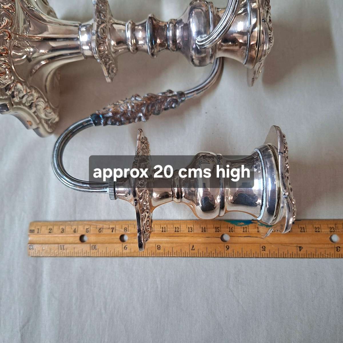 3 candle Candelabra Sheffield silver plate on copper