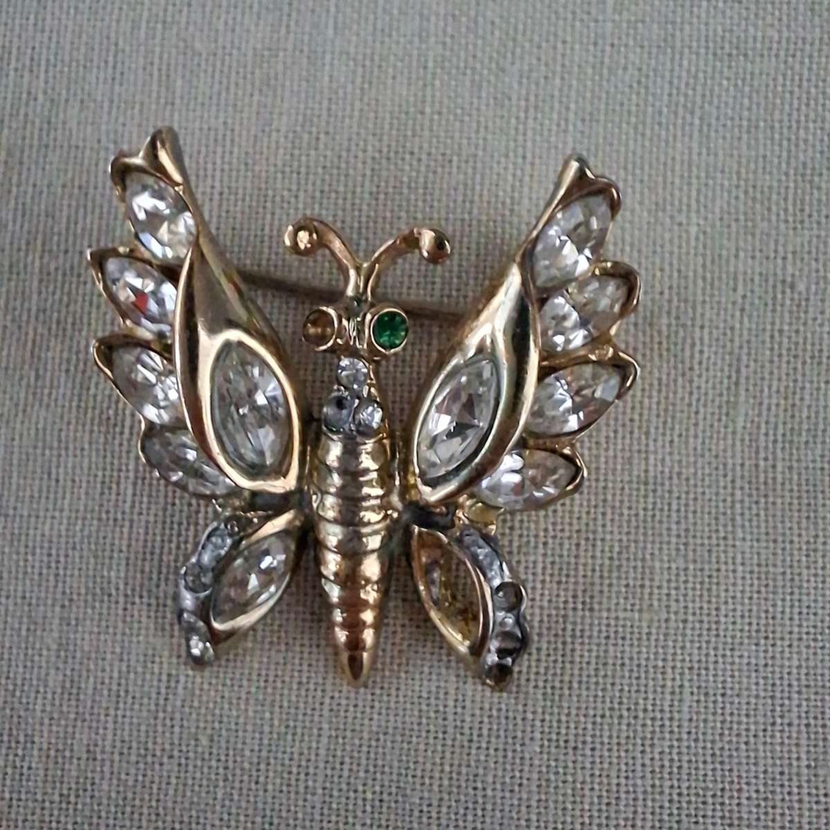 Pair Gilded Stirling silver Coro Crafts Brooches Pins - Mid centuary Vintage jewelry
