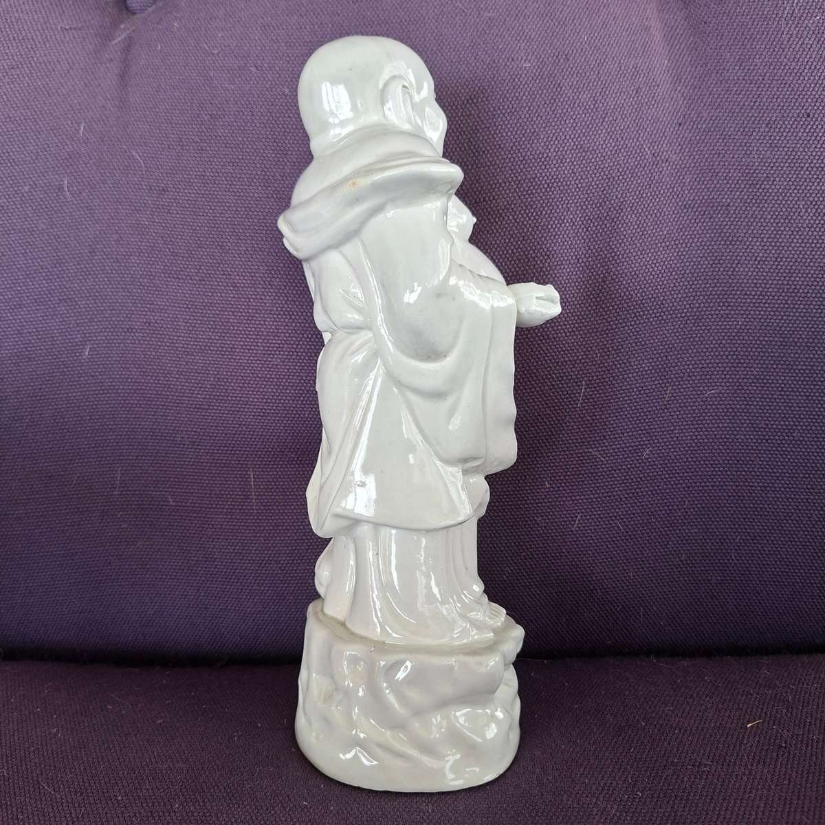 Laughing Buddha - White ceramic porcelain feng shui decor