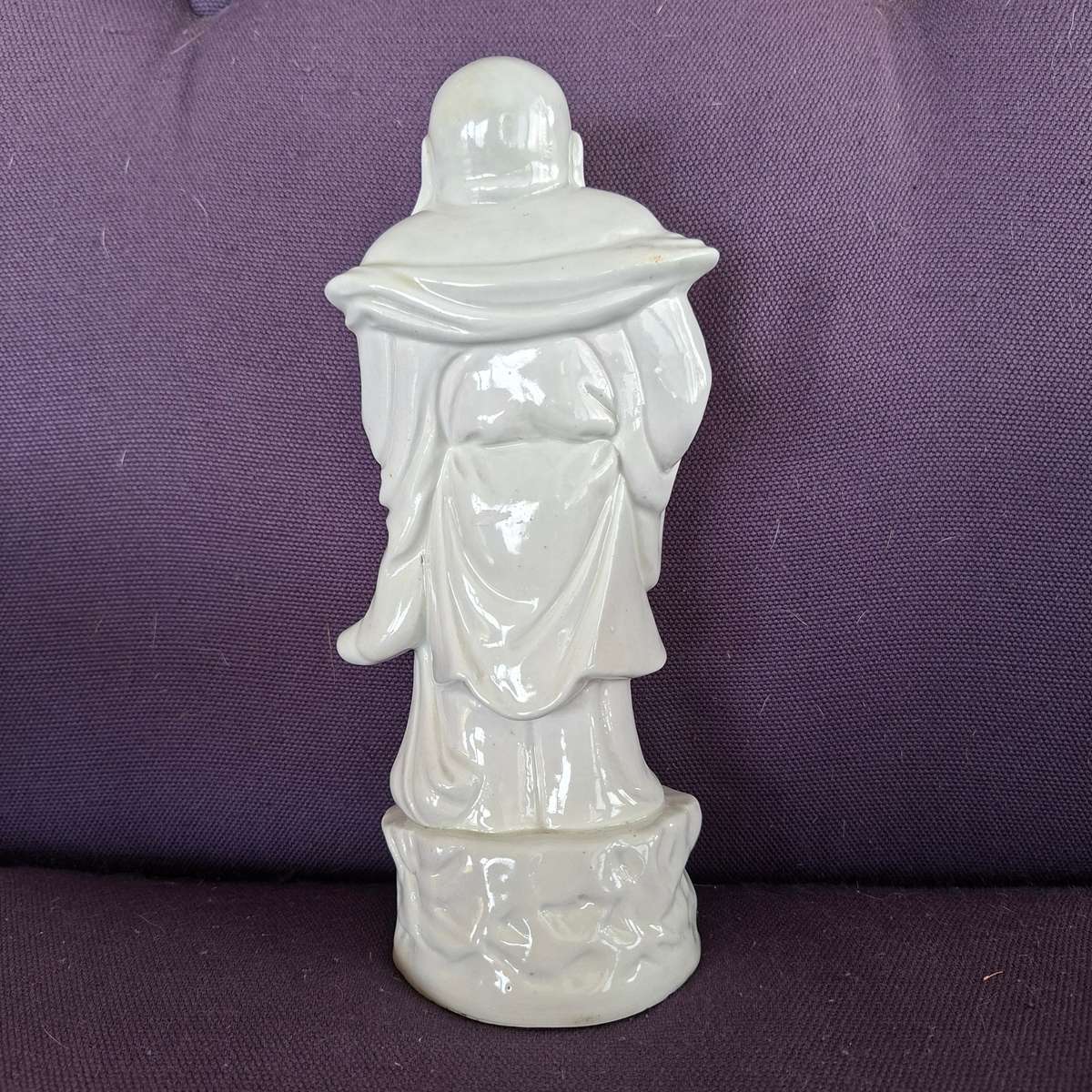 Laughing Buddha - White ceramic porcelain feng shui decor