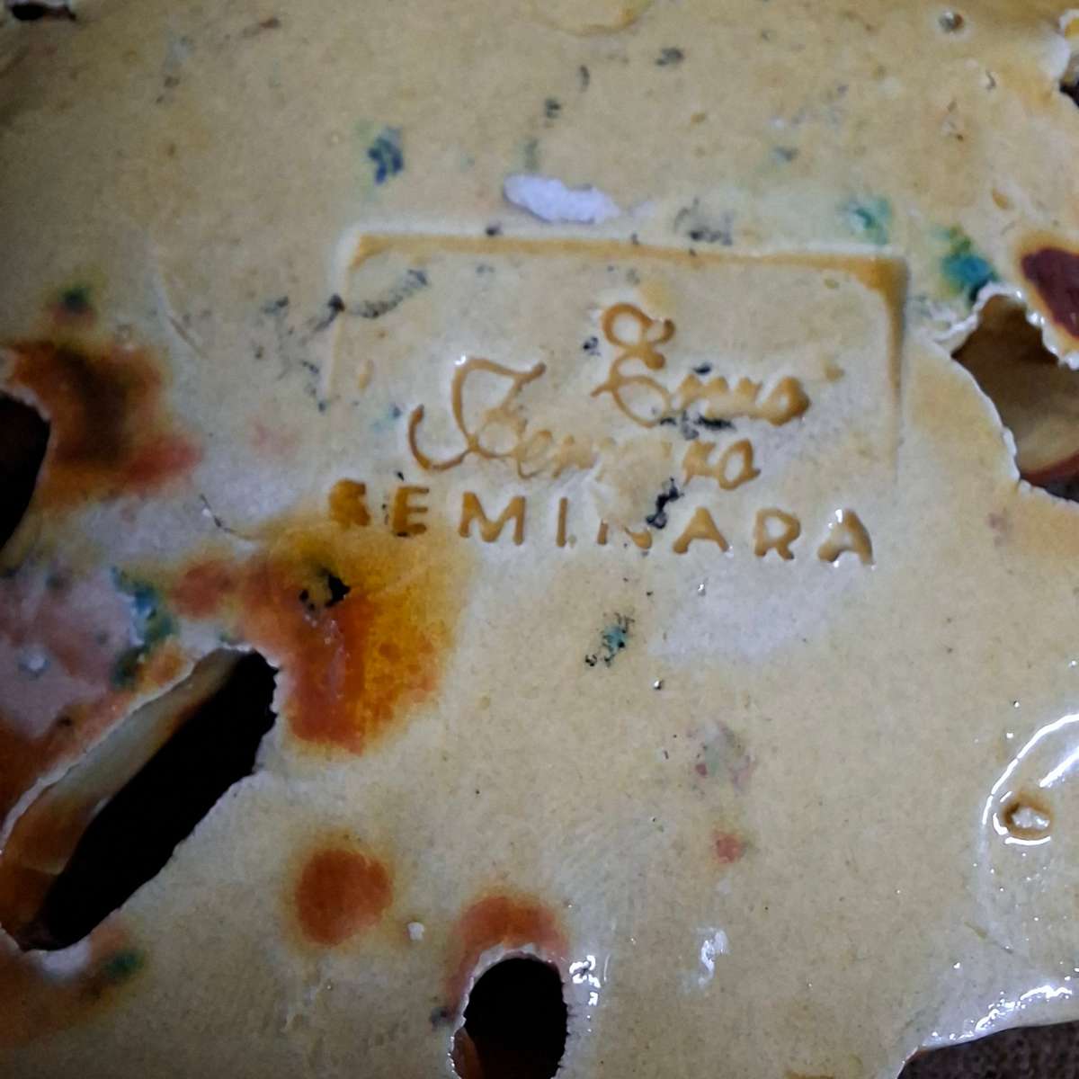 Ceramic Crab - Stamp signed Seminara Italy Enzo Ferraro.