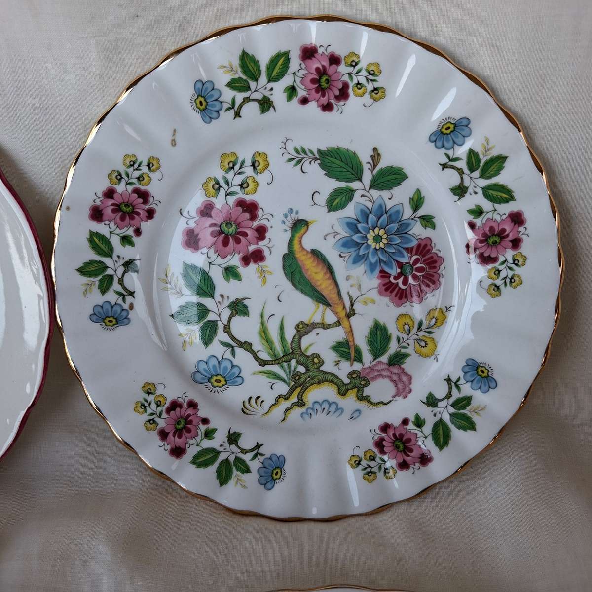 5 tea plates - decorative wall decor - replacement porcelain