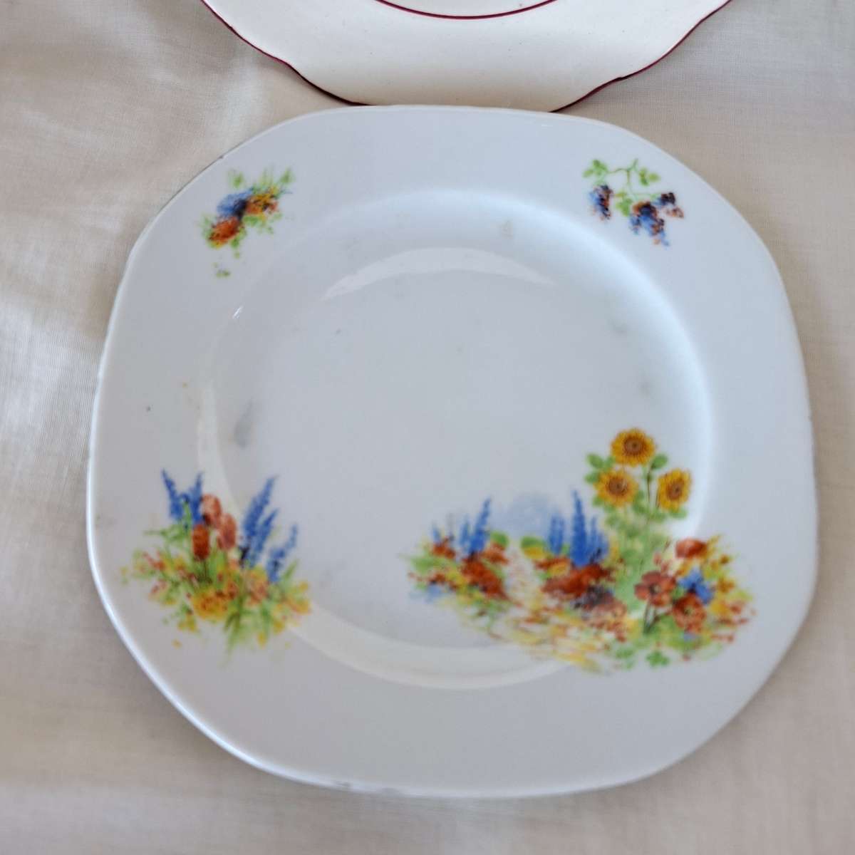 5 tea plates - decorative wall decor - replacement porcelain