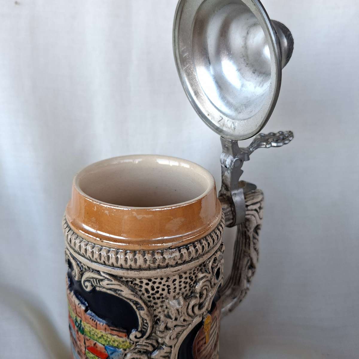 Beer Stein Mug tankard - German lidded - "Heidelberg du feine"