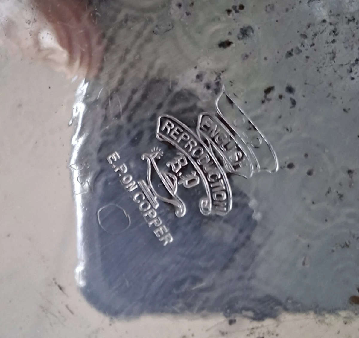 Silver plate on copper dish - Old English 18th cent Reproduction - decorative serving piece