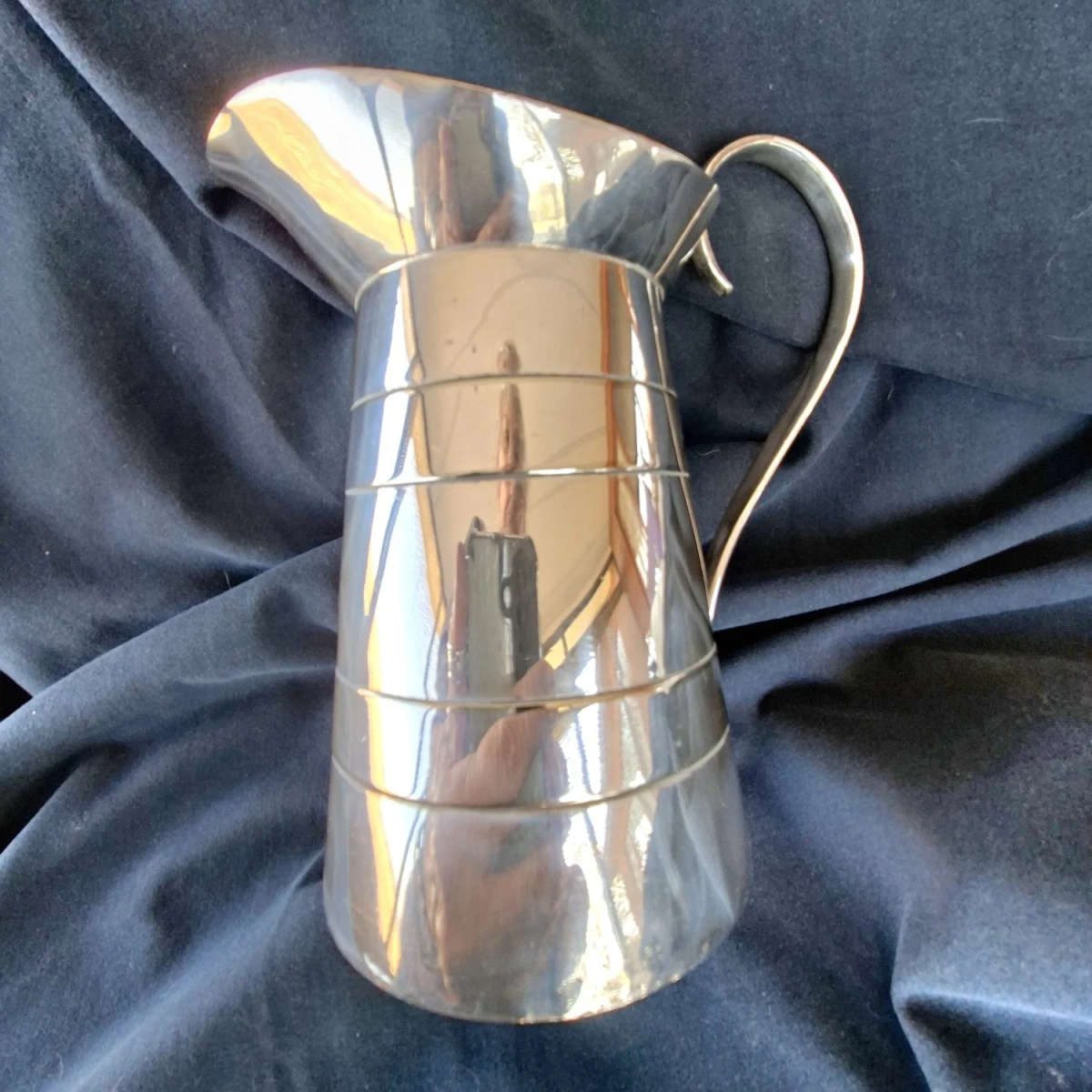 Silver plated jug -  J C and C  14 cms tall