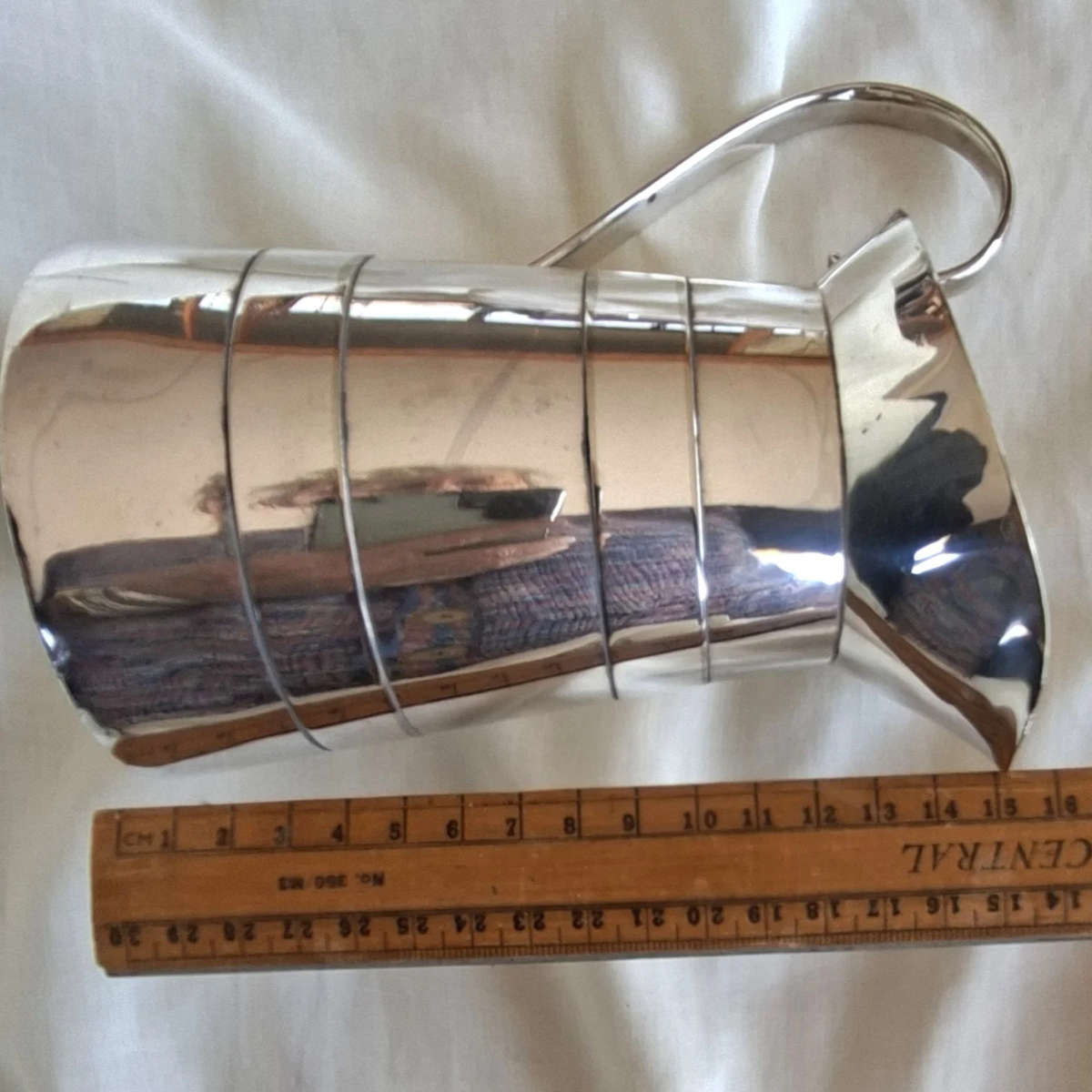 Silver plated jug -  J C and C  14 cms tall