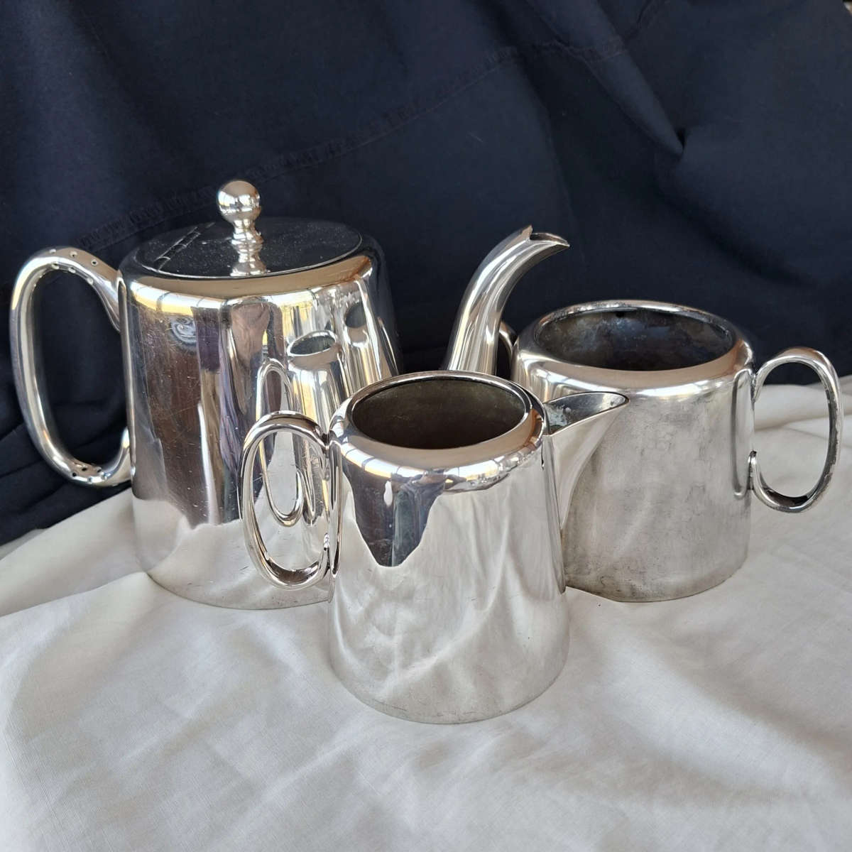 EPNS tea pot jug and sugar basin - hotel ware - Sheffield England