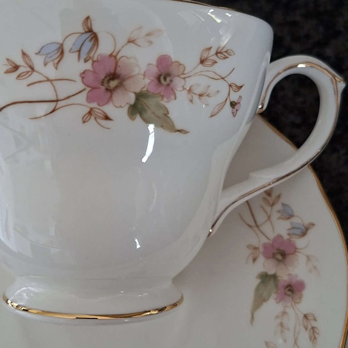 3 Dutchess tea trios "Glen" pattern.  Replacement porcelain.   Part Tea set.