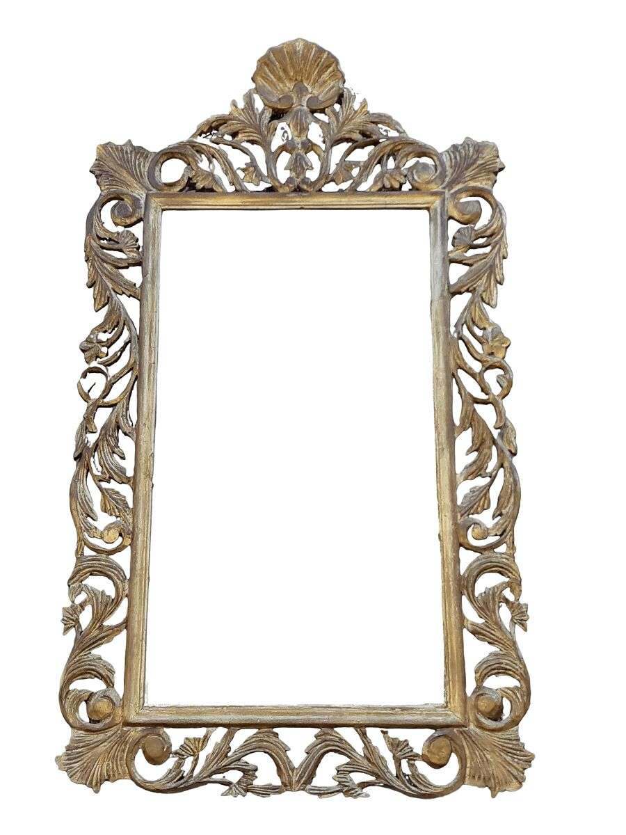 Ornate carved Mirror Gilded with  Gold Leaf