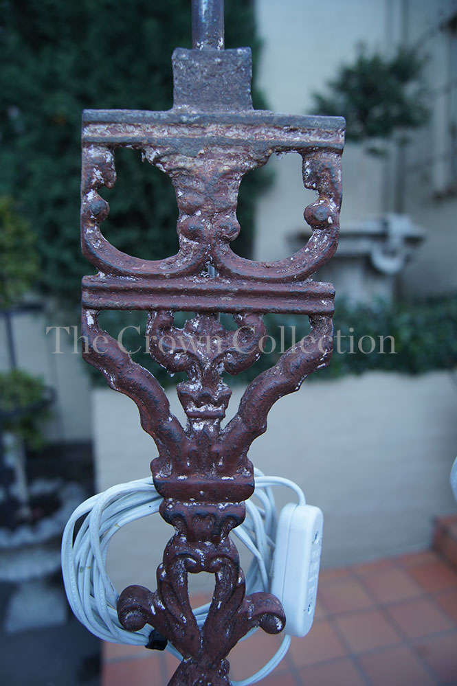 Pair Wrought Iron Victorian Brookie Lace Lamps