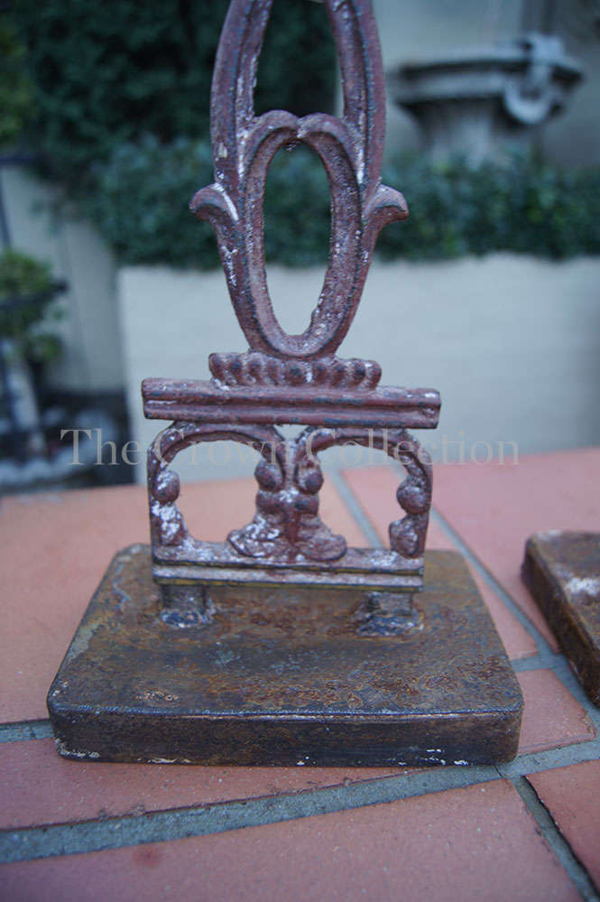 Pair Wrought Iron Victorian Brookie Lace Lamps