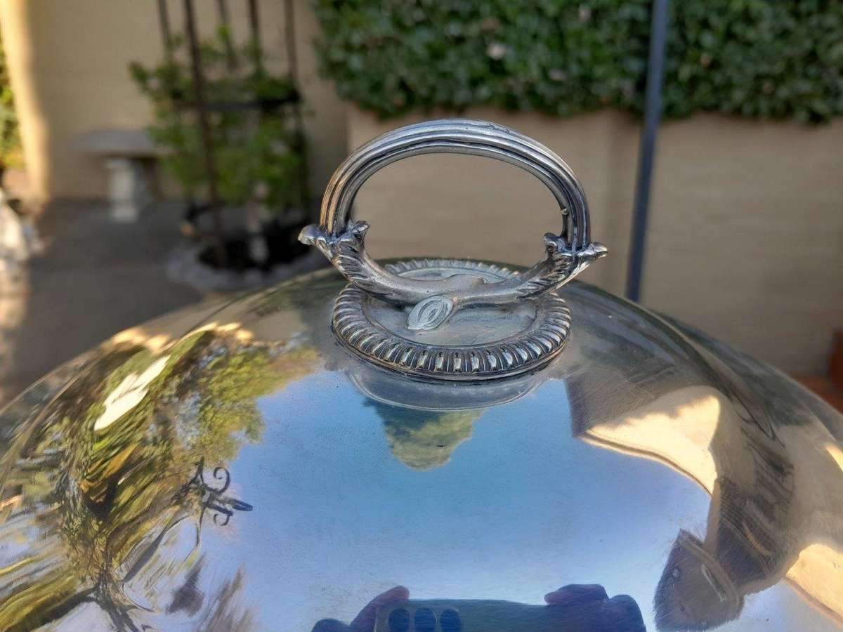 A 20th Century Victorian Style Silver-Plate Entrée Dish On Burner