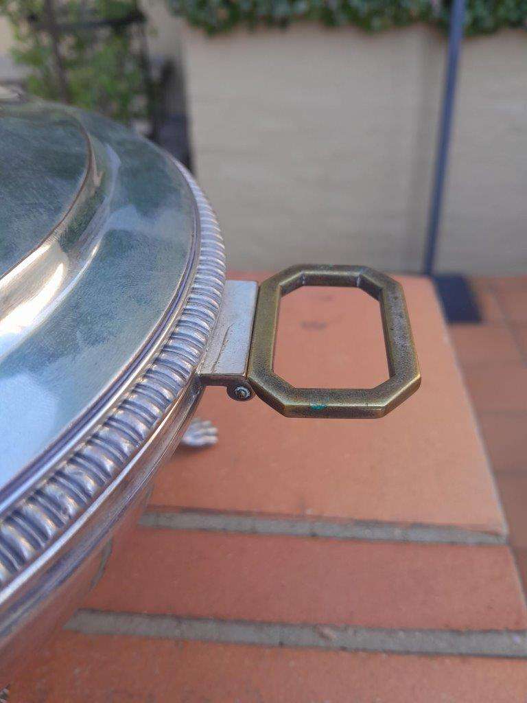 A 20th Century Victorian Style Silver-Plate Entrée Dish On Burner