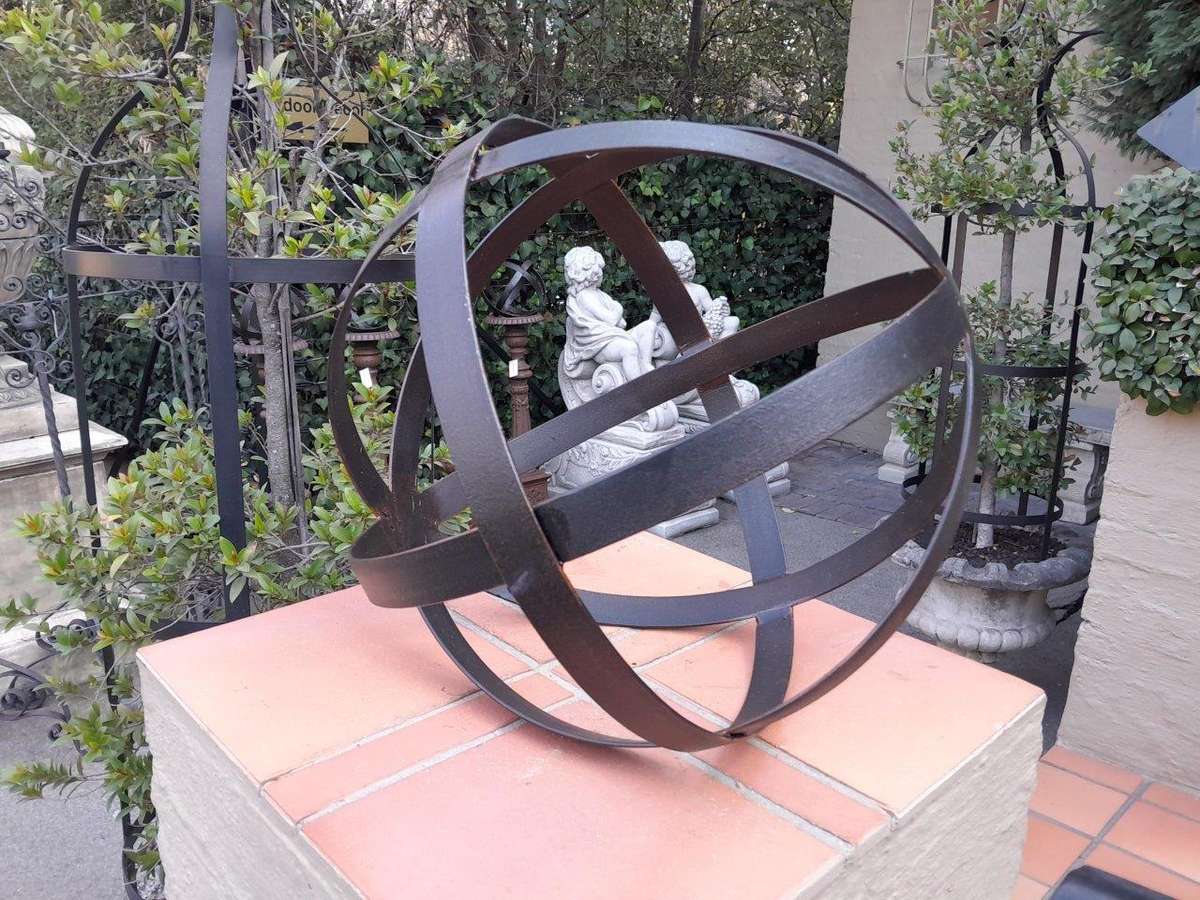 A Decorative Wrought Iron Ball in an Antique Brown Finish (Medium)