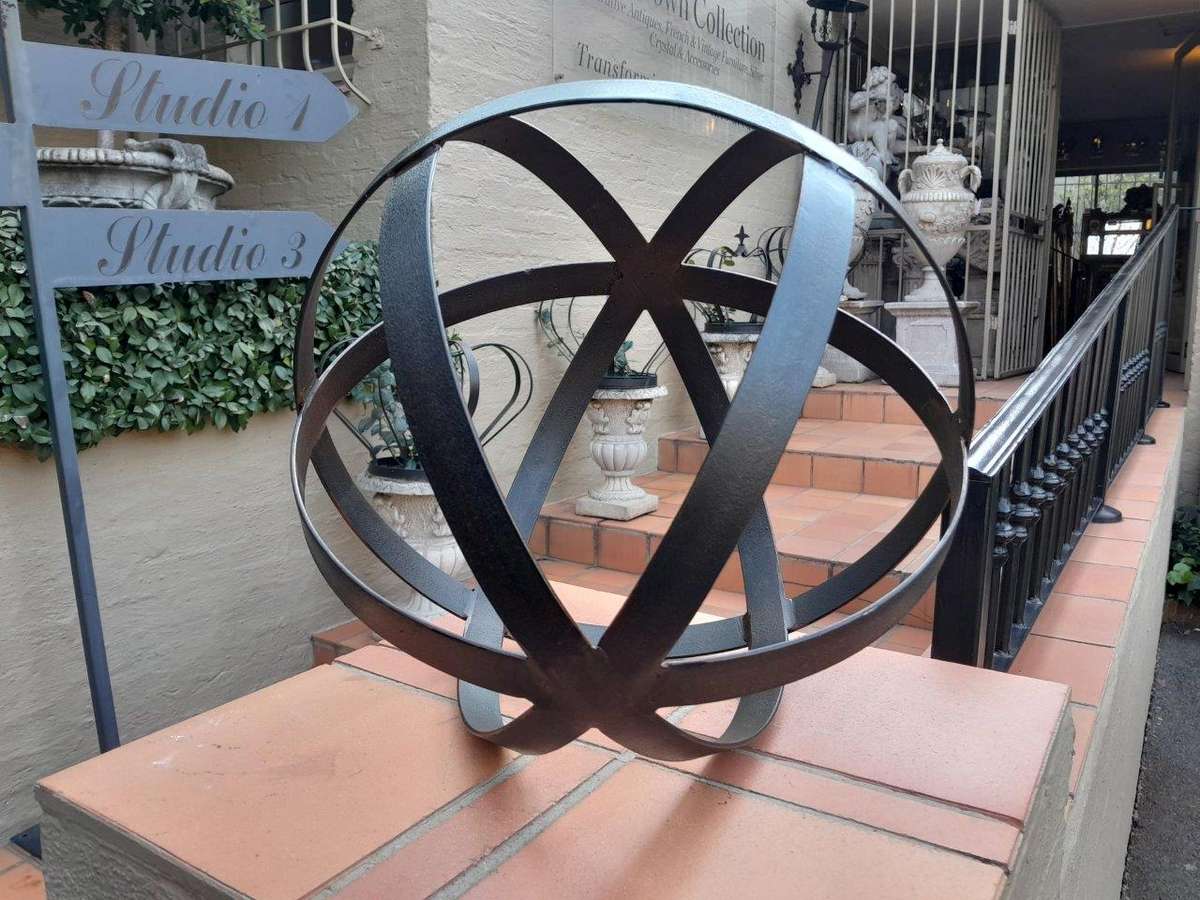 A Decorative Wrought Iron Ball in an Antique Brown Finish (Medium)