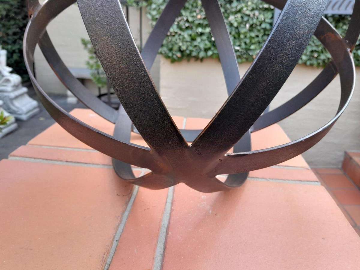 A Decorative Wrought Iron Ball in an Antique Brown Finish (Medium)