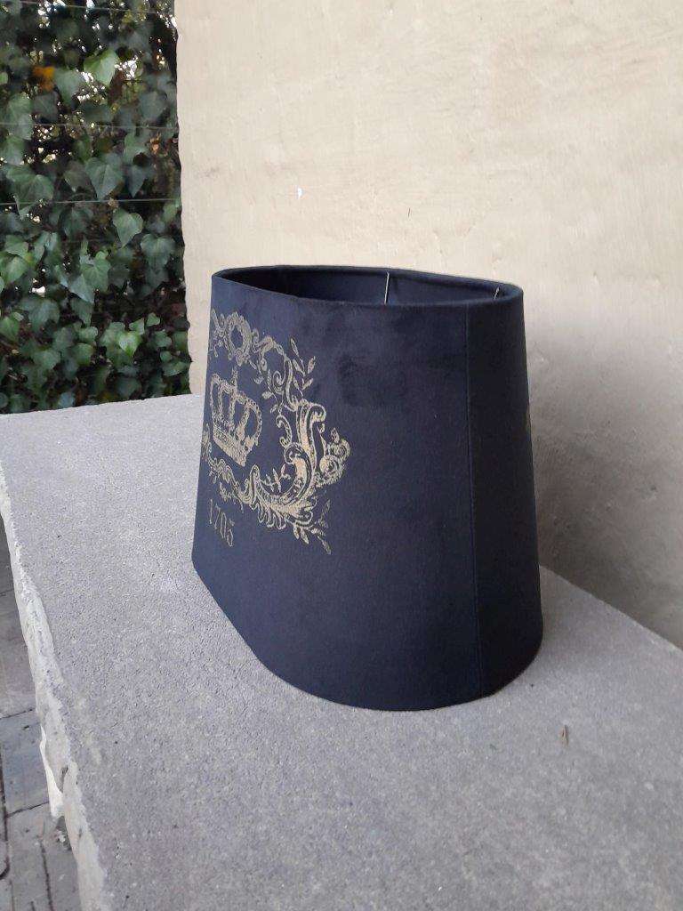 A Black And Gold Crown Hand-Made Lampshade