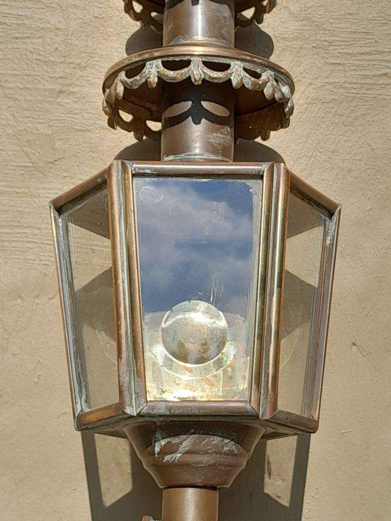 A 19th Century  Victorian Pair of Brass Carriage Lanterns with Eagles 