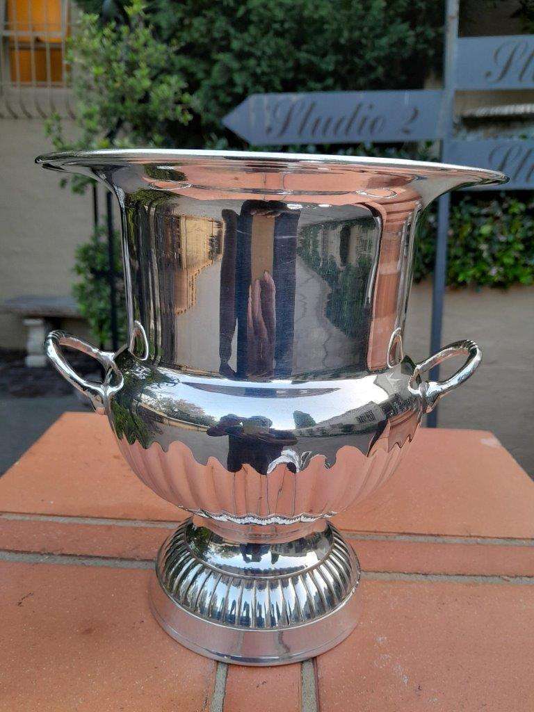 A Silver Plate Champagne / Wine Cooler With Handles