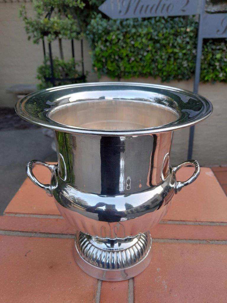 A Silver Plate Champagne / Wine Cooler With Handles