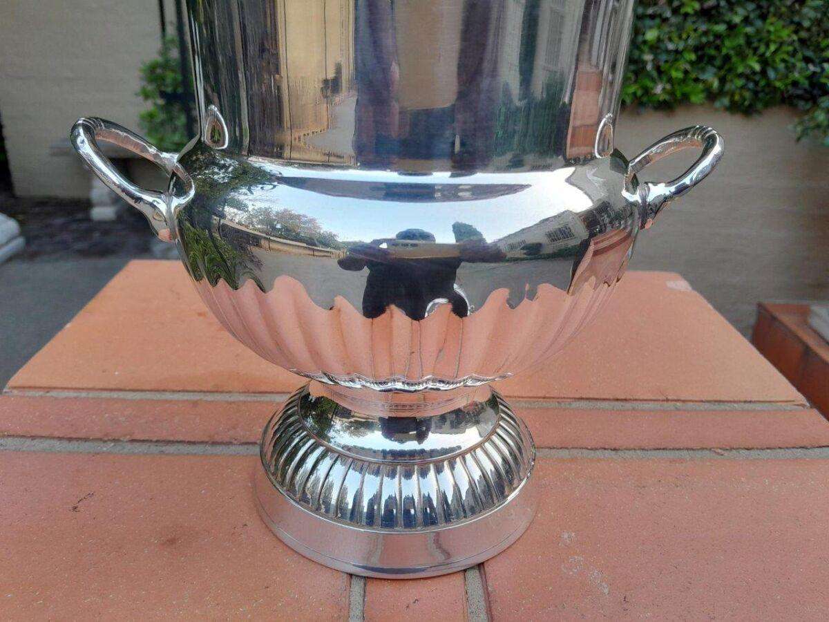 A Silver Plate Champagne / Wine Cooler With Handles