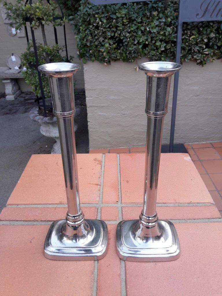 An Antique 20th Century Pair Of EPNS Candle Holders