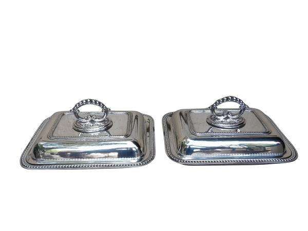A Pair Of  Silver Plate Entrée Dishes