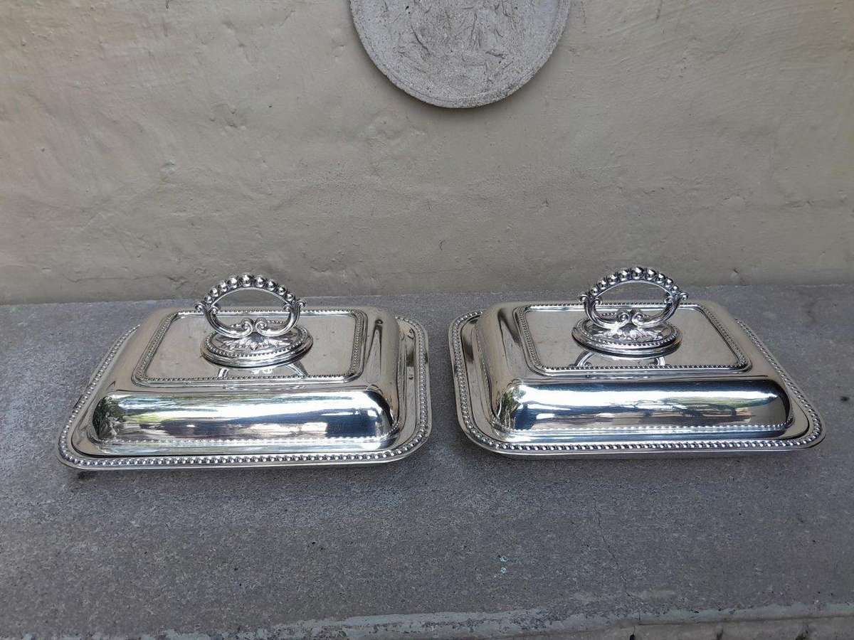 A Pair Of  Silver Plate Entrée Dishes