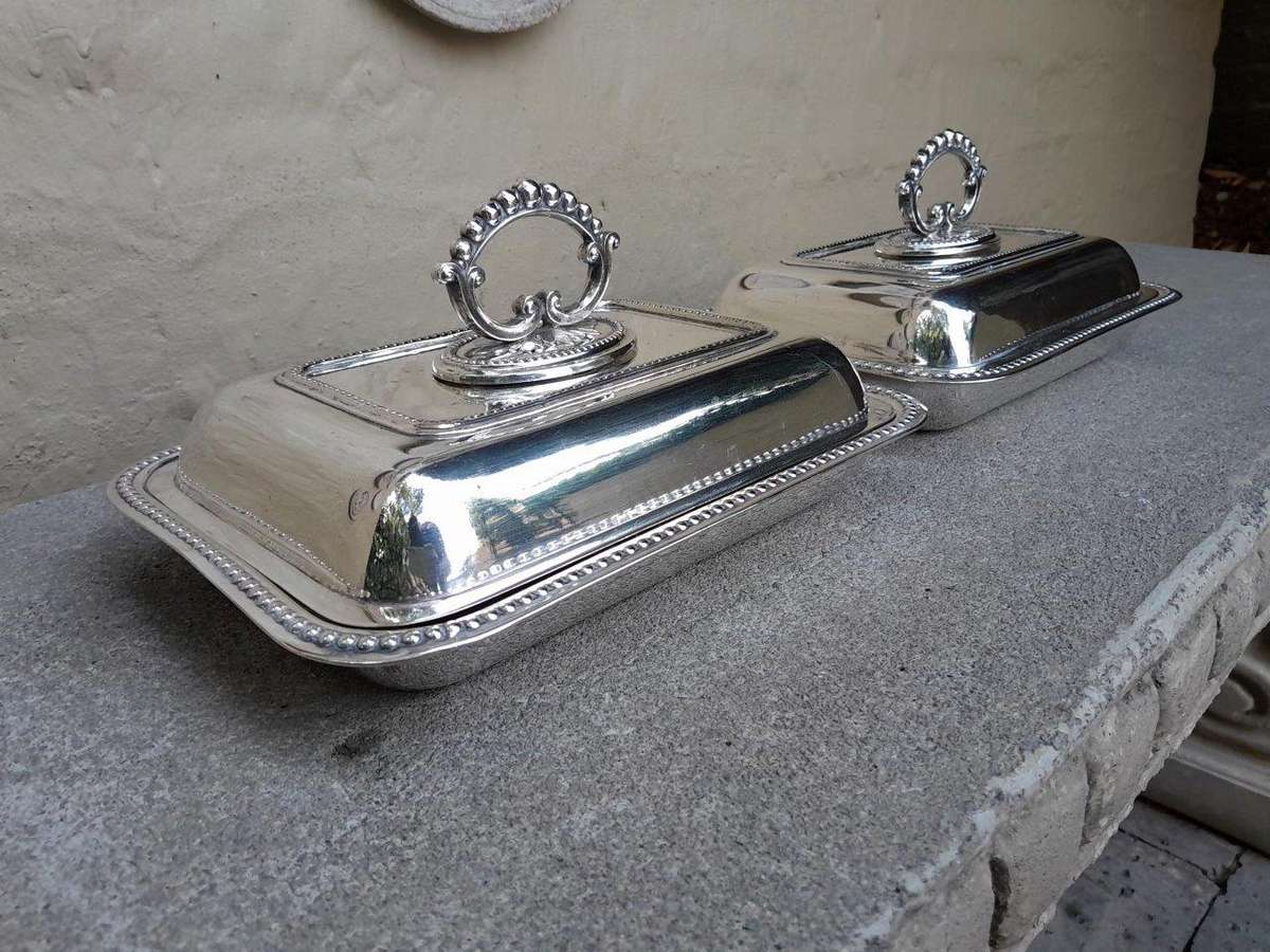 A Pair Of  Silver Plate Entrée Dishes
