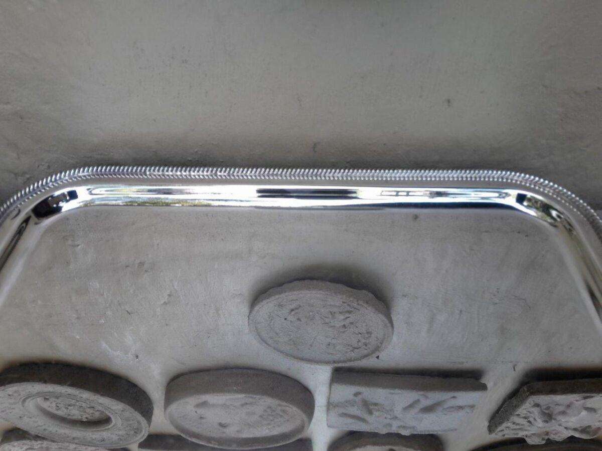 A Silver Plate Rectangular Tray By Lambidis