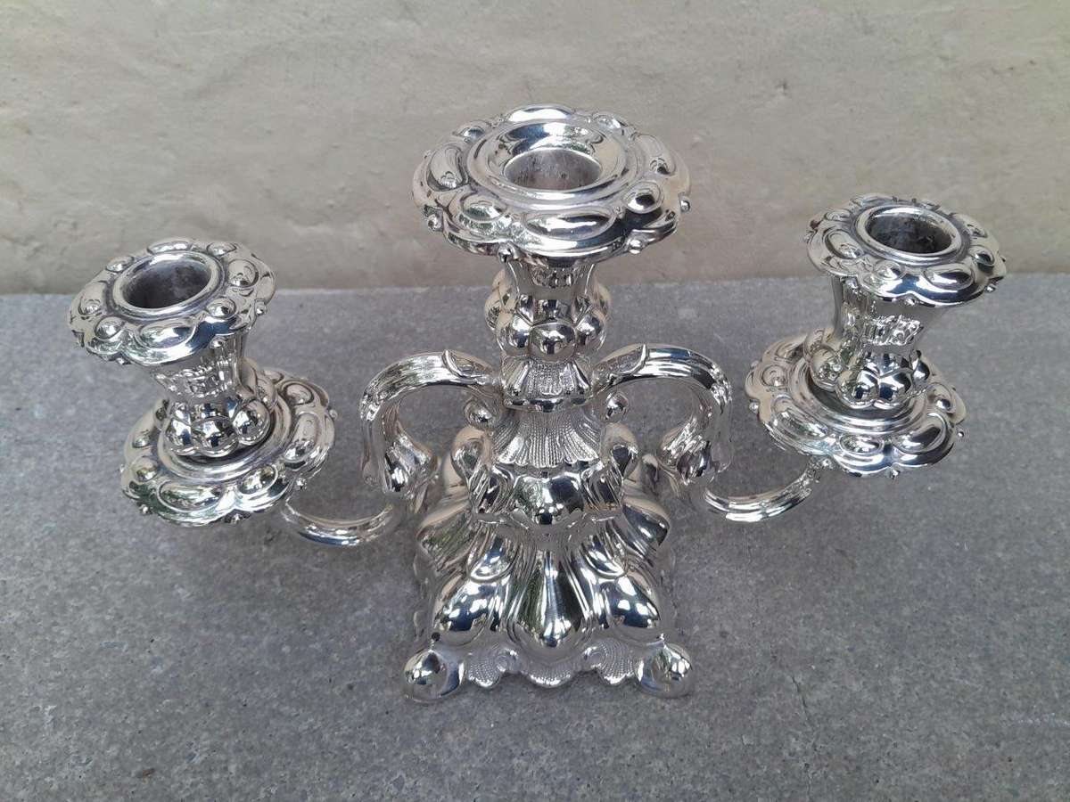 A French Rococo Style Silver Plate Candelabra
