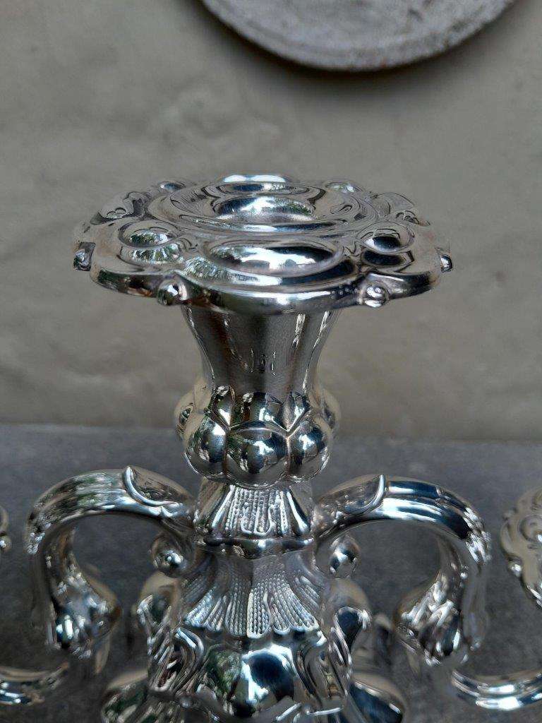 A French Rococo Style Silver Plate Candelabra