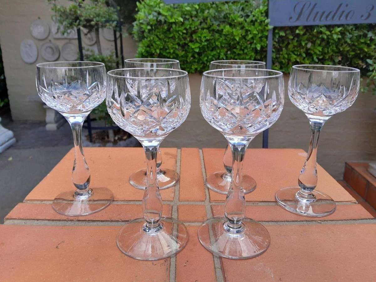 A Set Of Six Stuart Crystal  Hock Glasses