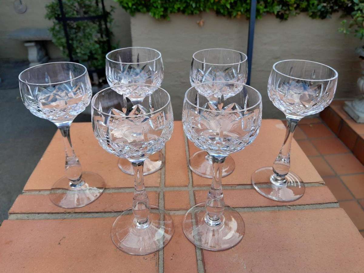 A Set Of Six Stuart Crystal  Hock Glasses