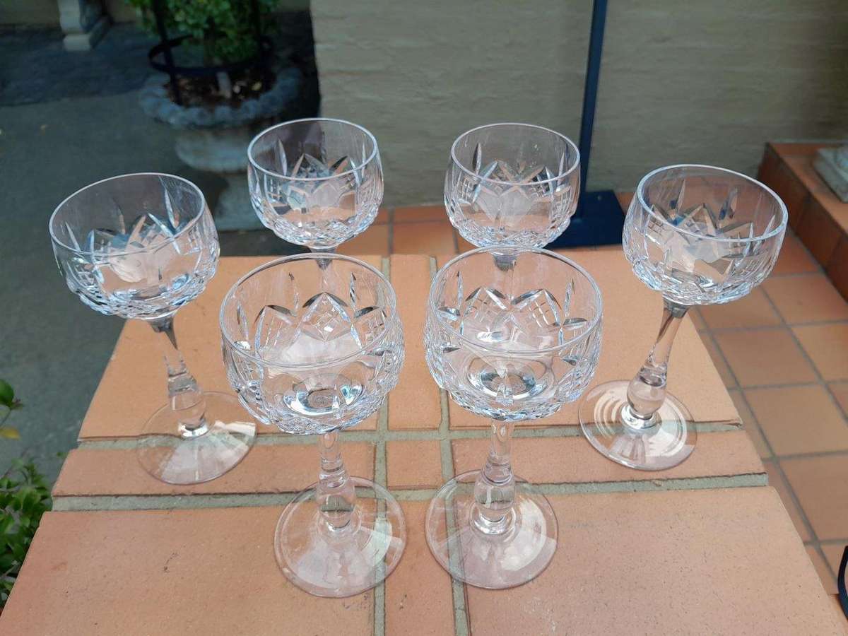 A Set Of Six Stuart Crystal  Hock Glasses