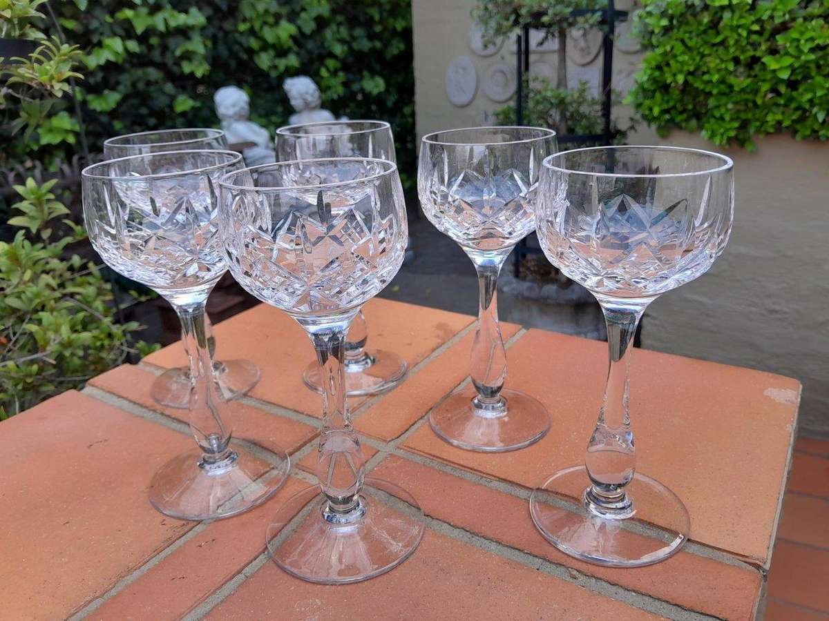 A Set Of Six Stuart Crystal  Hock Glasses