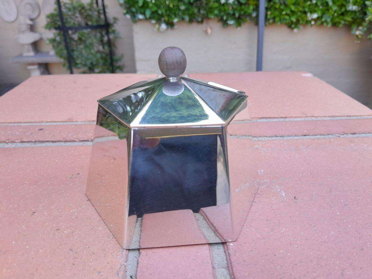 A Silver Plate Five Piece Tea / Coffee Set And Tray With Wooden Handles